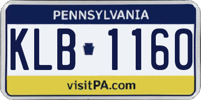 PA license plate KLB1160