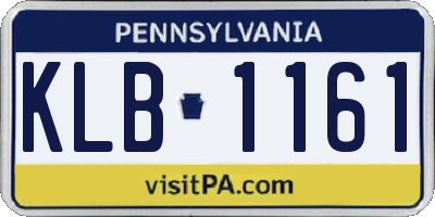 PA license plate KLB1161
