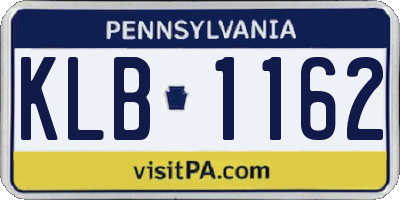 PA license plate KLB1162