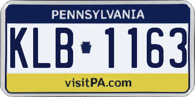 PA license plate KLB1163
