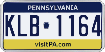 PA license plate KLB1164