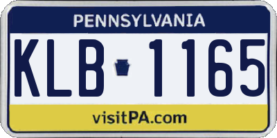 PA license plate KLB1165