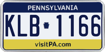 PA license plate KLB1166