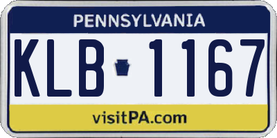 PA license plate KLB1167