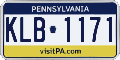 PA license plate KLB1171