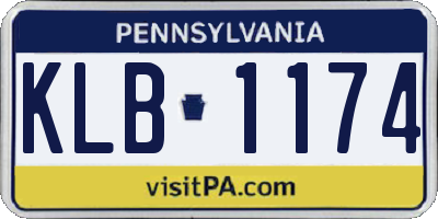 PA license plate KLB1174