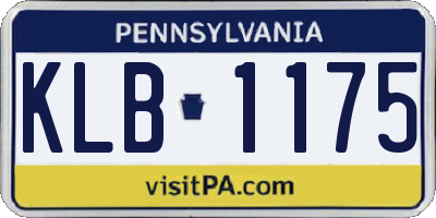 PA license plate KLB1175