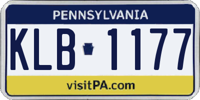 PA license plate KLB1177