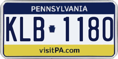 PA license plate KLB1180