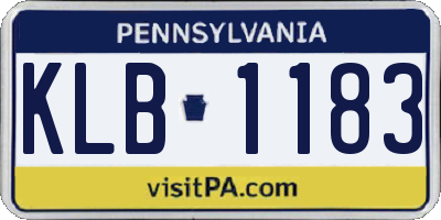 PA license plate KLB1183