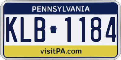 PA license plate KLB1184