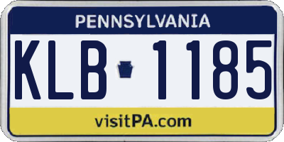 PA license plate KLB1185