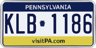 PA license plate KLB1186