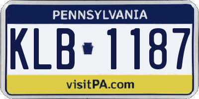 PA license plate KLB1187