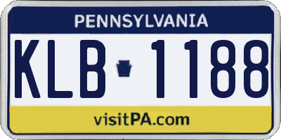 PA license plate KLB1188