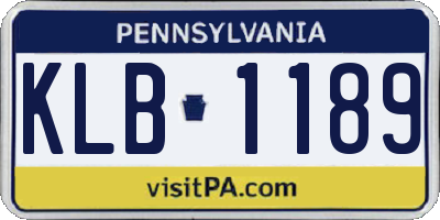 PA license plate KLB1189
