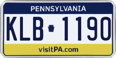 PA license plate KLB1190