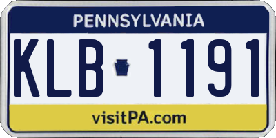 PA license plate KLB1191