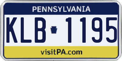PA license plate KLB1195