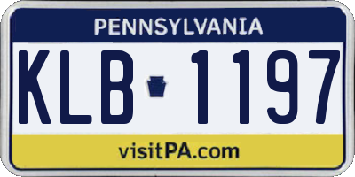 PA license plate KLB1197