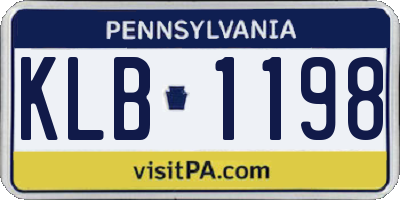 PA license plate KLB1198