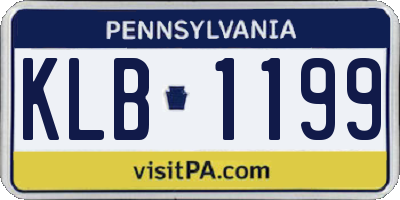 PA license plate KLB1199