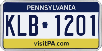 PA license plate KLB1201