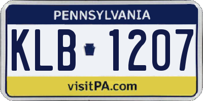 PA license plate KLB1207
