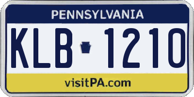 PA license plate KLB1210