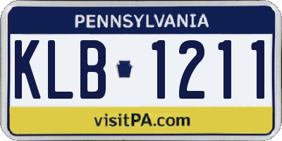 PA license plate KLB1211