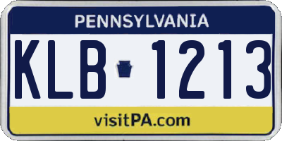 PA license plate KLB1213