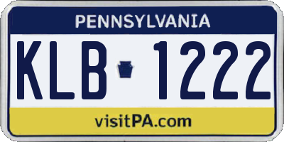 PA license plate KLB1222