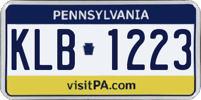 PA license plate KLB1223