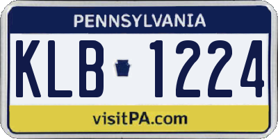 PA license plate KLB1224