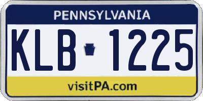 PA license plate KLB1225