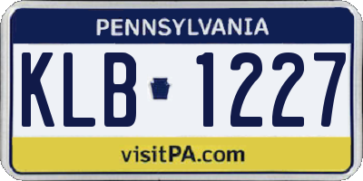 PA license plate KLB1227