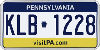 PA license plate KLB1228