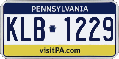 PA license plate KLB1229