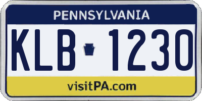 PA license plate KLB1230