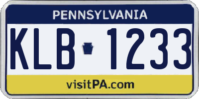 PA license plate KLB1233