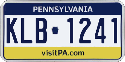 PA license plate KLB1241
