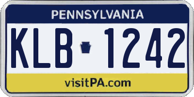 PA license plate KLB1242
