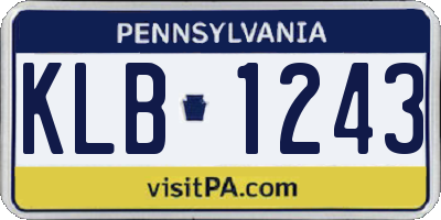 PA license plate KLB1243
