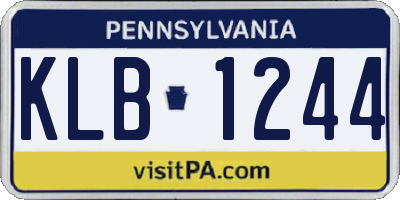 PA license plate KLB1244