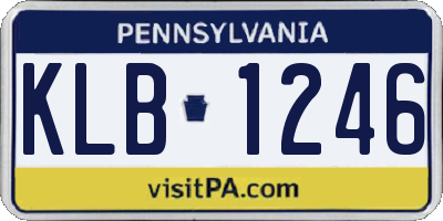 PA license plate KLB1246