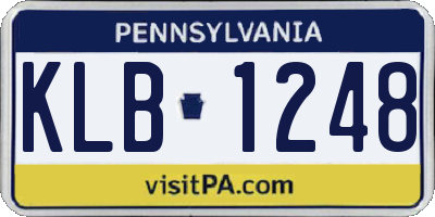 PA license plate KLB1248