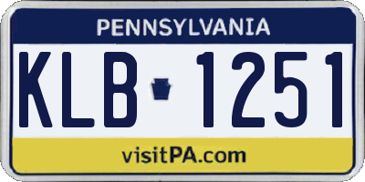 PA license plate KLB1251