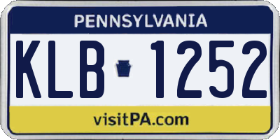 PA license plate KLB1252