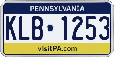 PA license plate KLB1253