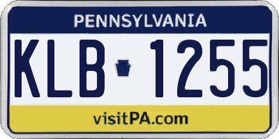 PA license plate KLB1255